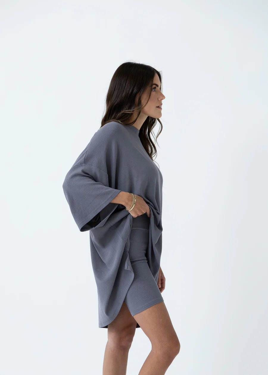 7MNST Cozy Chic Long Set Slate