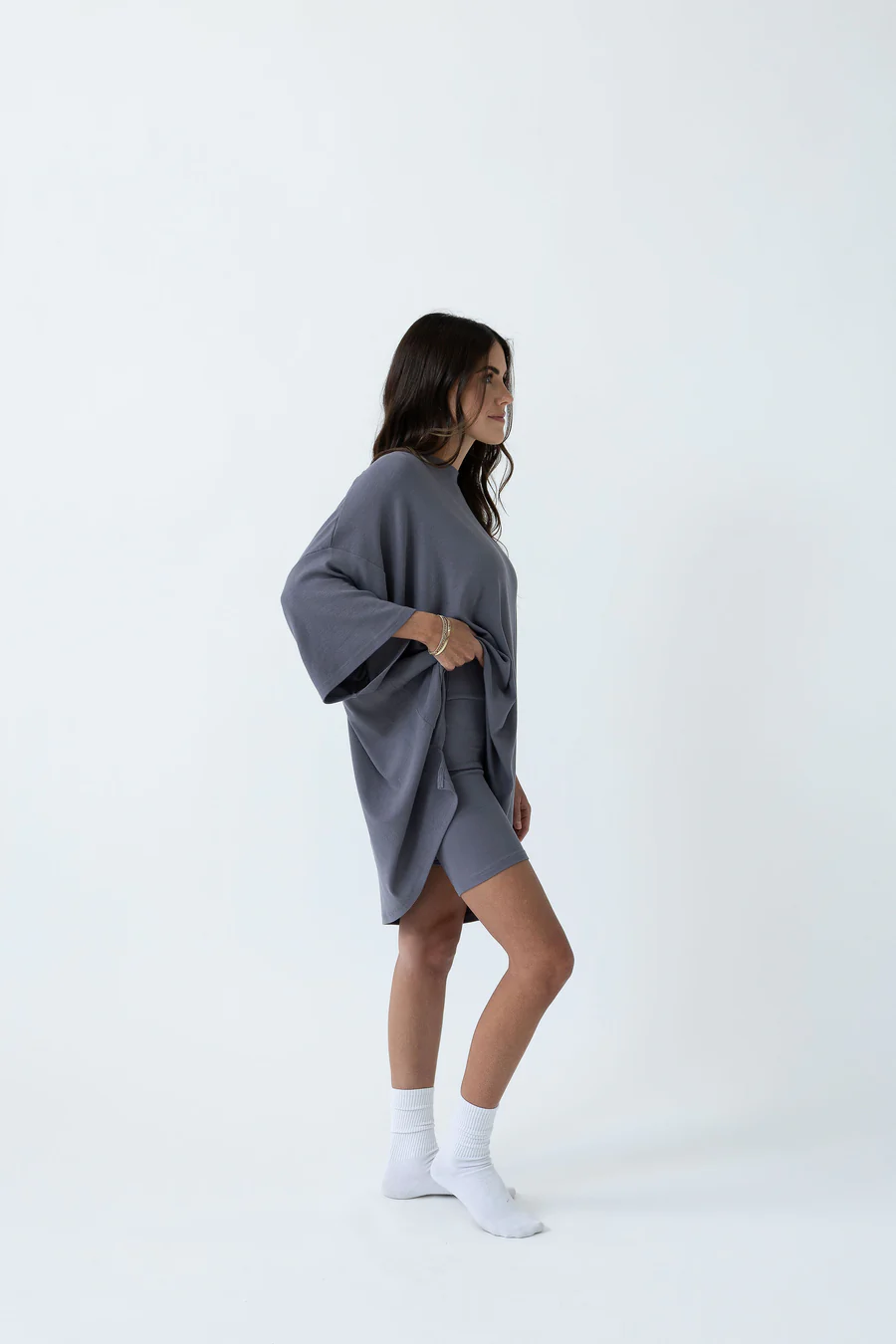 7MNST Cozy Chic Long Set Slate
