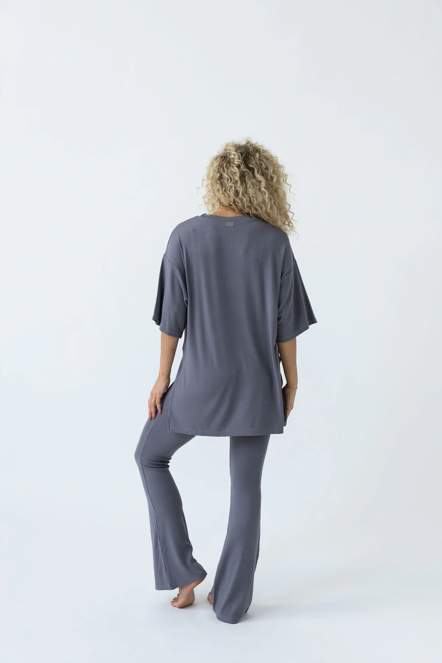 7MNST Cozy Chic Long Pant Set Slate