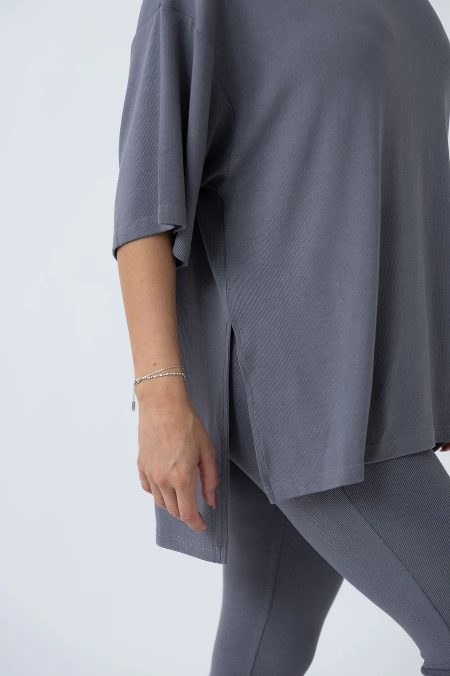 7MNST Cozy Chic Long Pant Set Slate