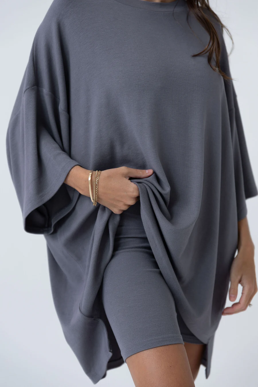 7MNST Cozy Chic Long Set Slate