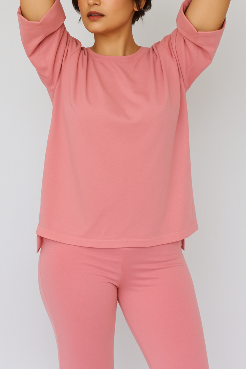 7MNST Cozy Chic Long Pant Set Make Me Blush