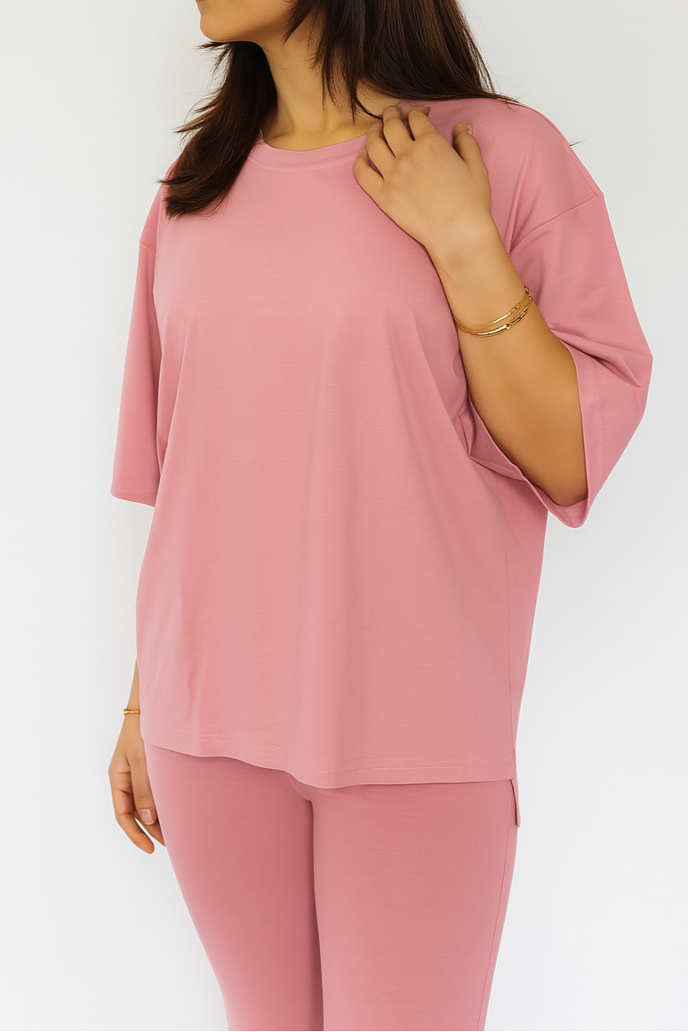 7MNST Cozy Chic Long Pant Set Make Me Blush