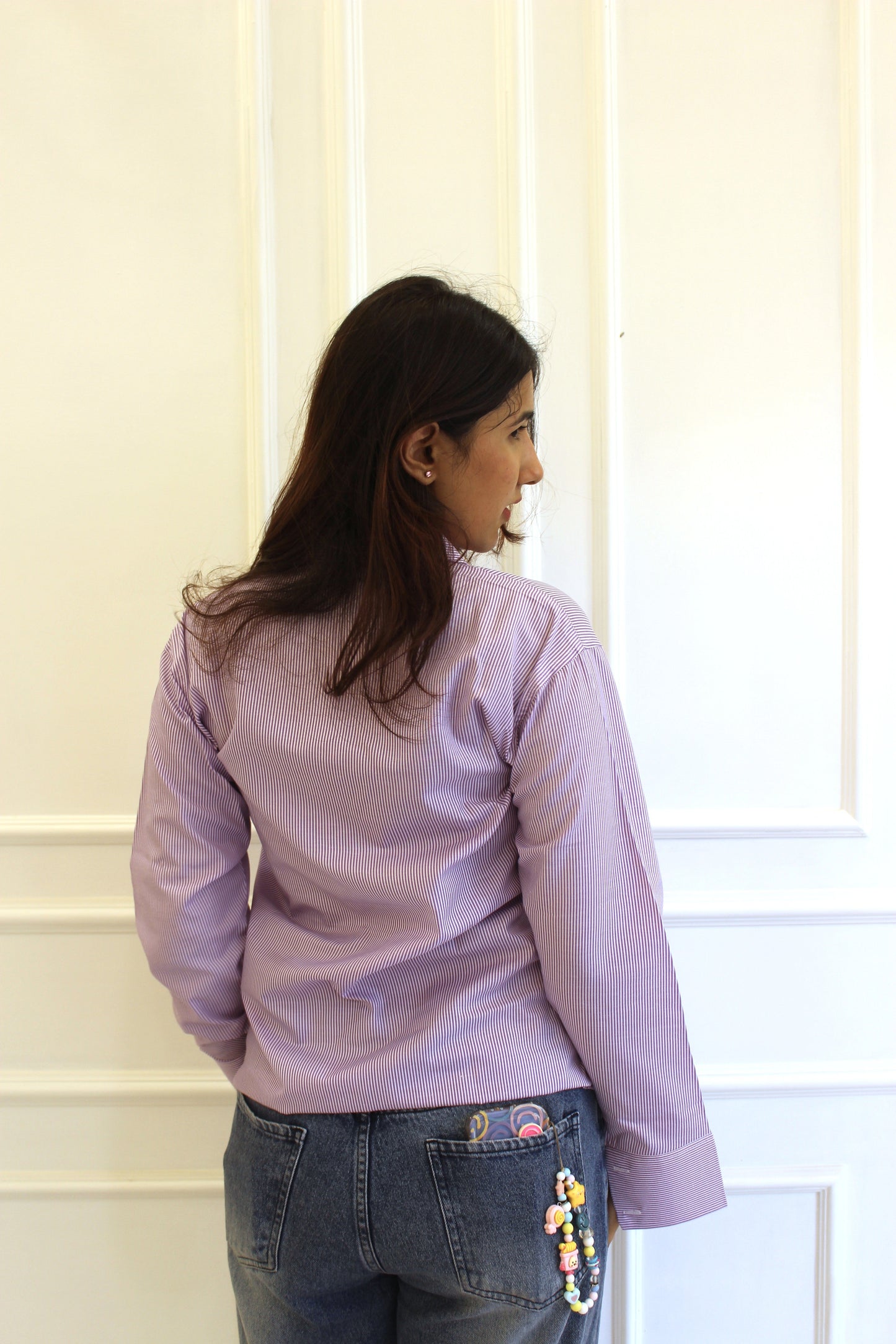 Darla Striped Shirt - Blueberry Cheesecake