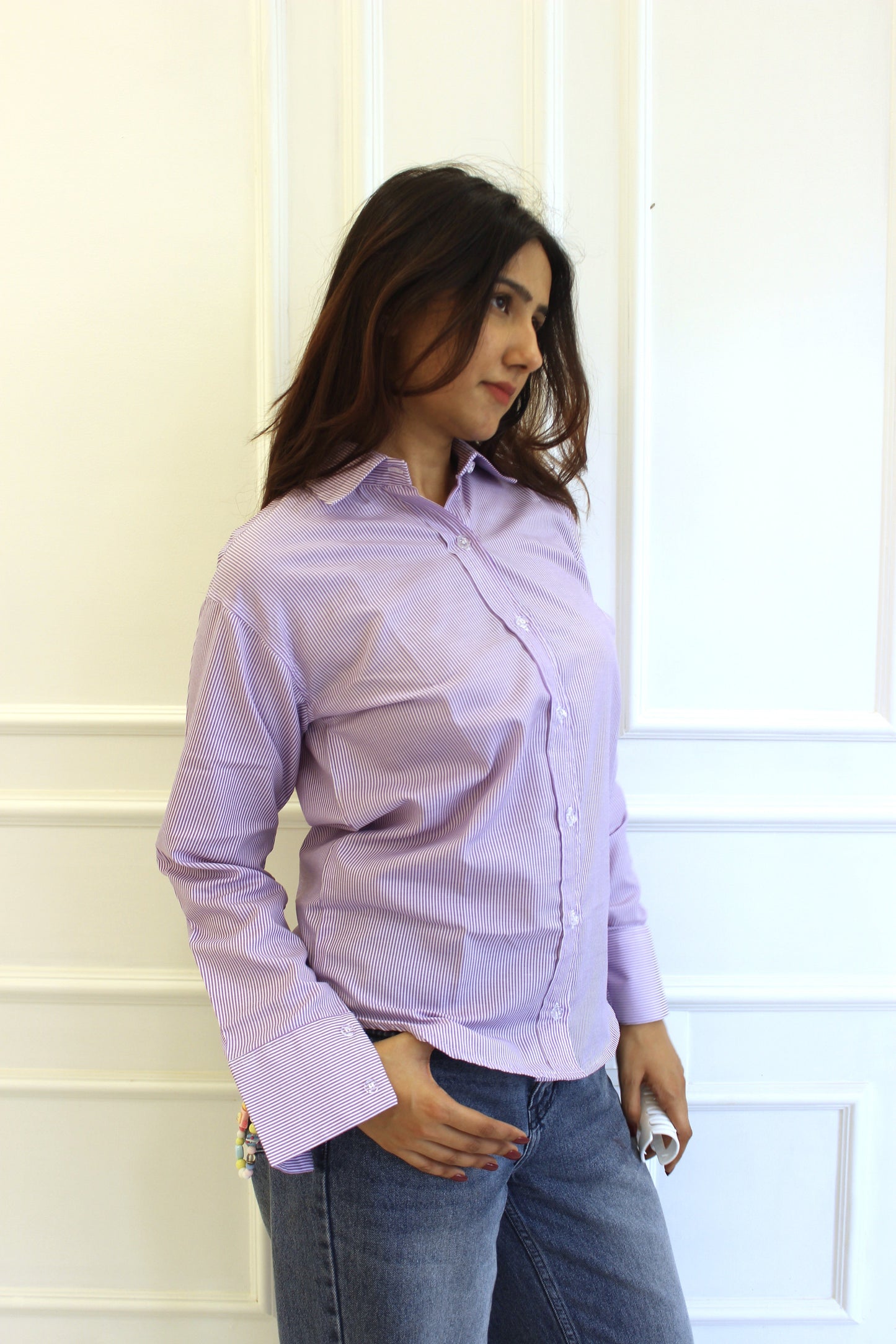 Darla Striped Shirt - Blueberry Cheesecake