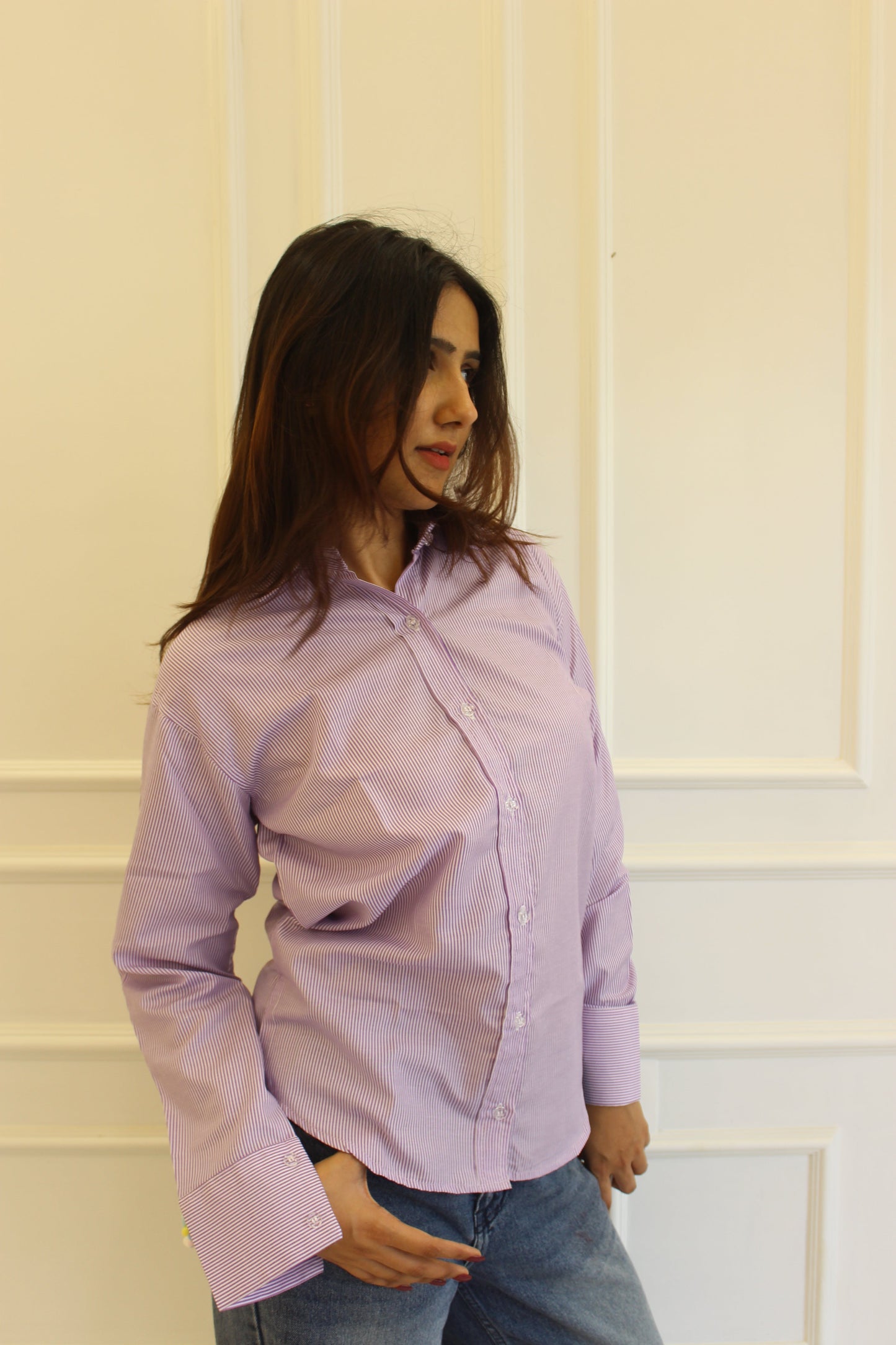 Darla Striped Shirt - Blueberry Cheesecake