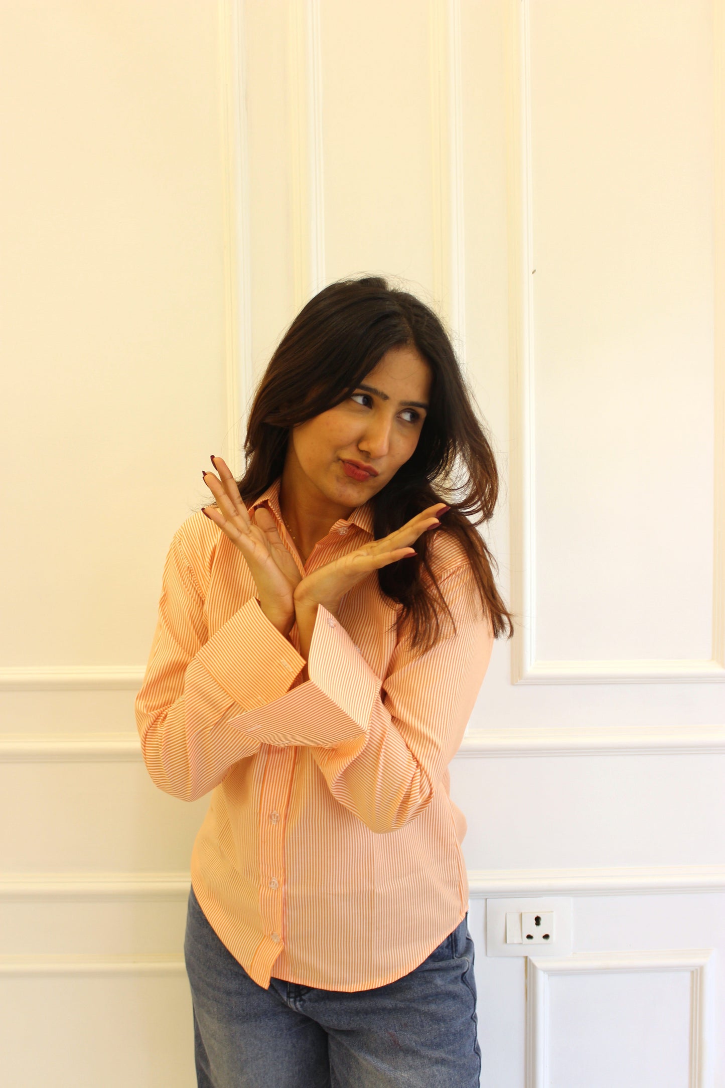 Darla Striped Shirt - Orange Creamsicle