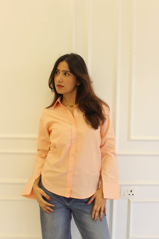 Darla Striped Shirt - Orange Creamsicle