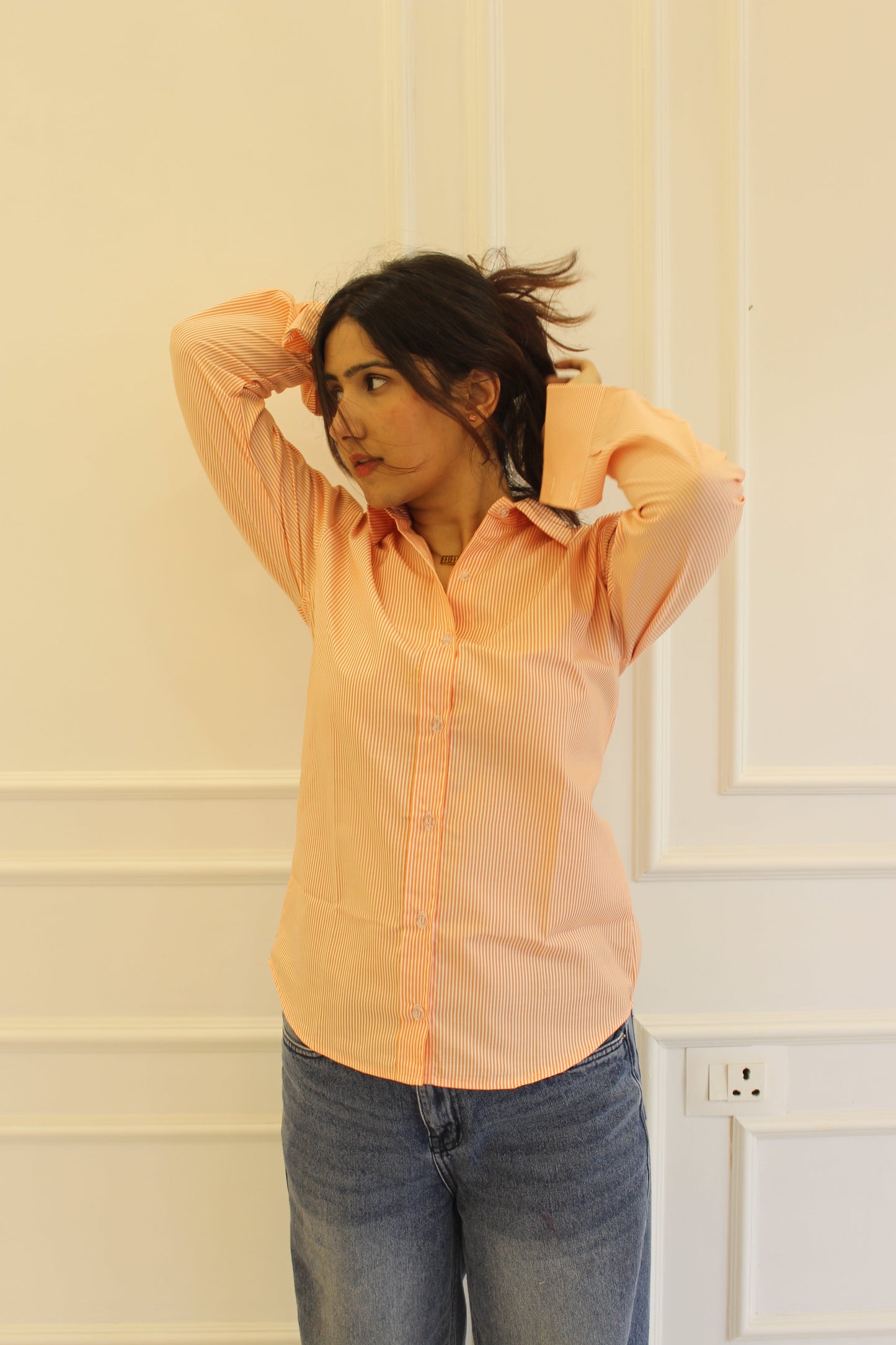 Darla Striped Shirt - Orange Creamsicle