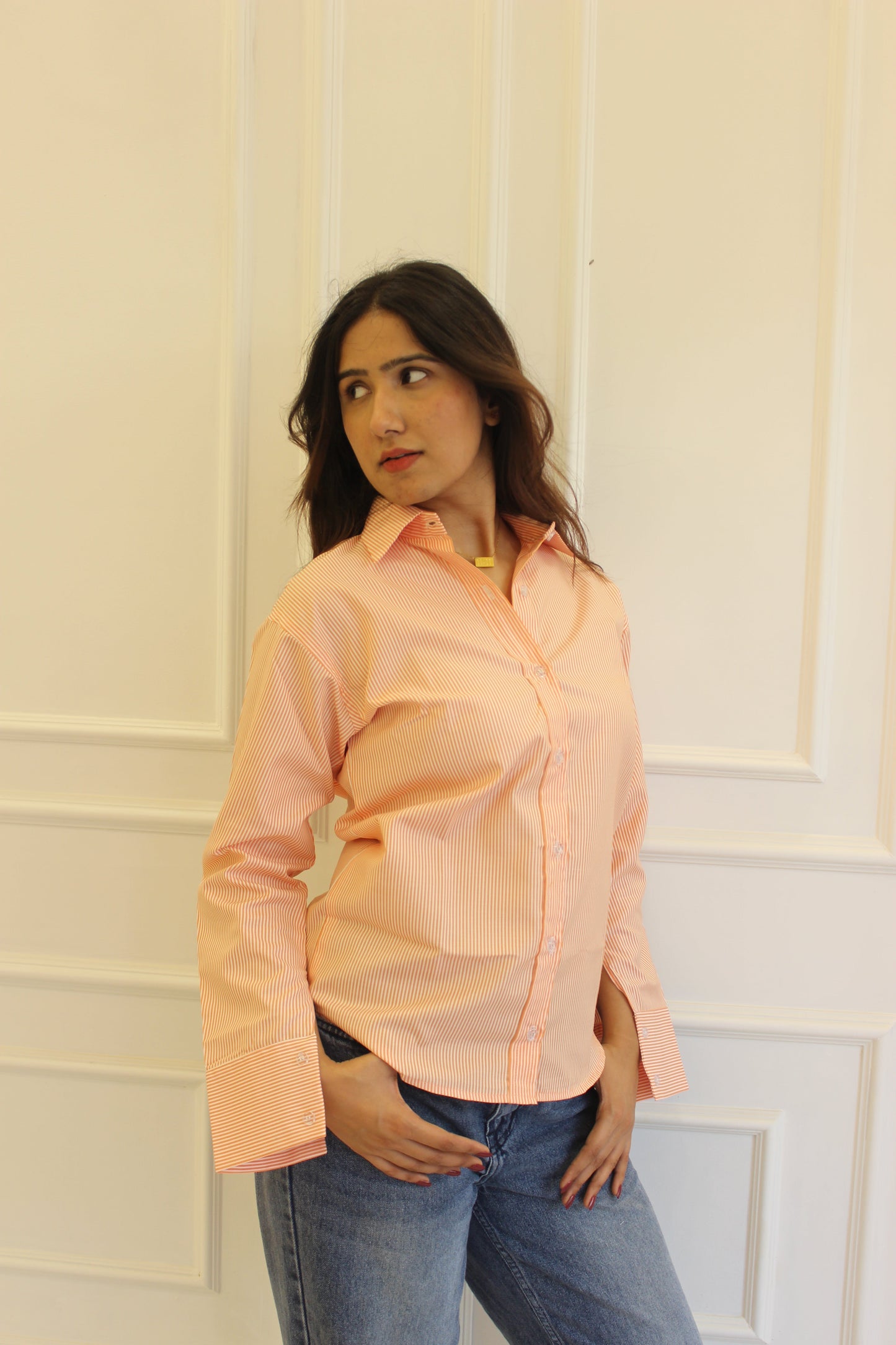 Darla Striped Shirt - Orange Creamsicle