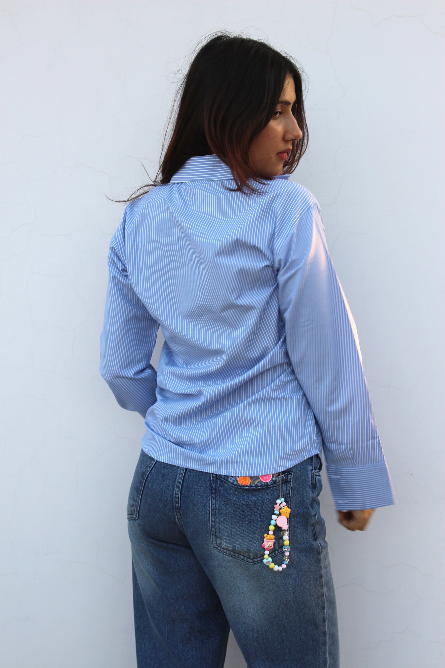 Darla Striped Shirt - Pearly Sky
