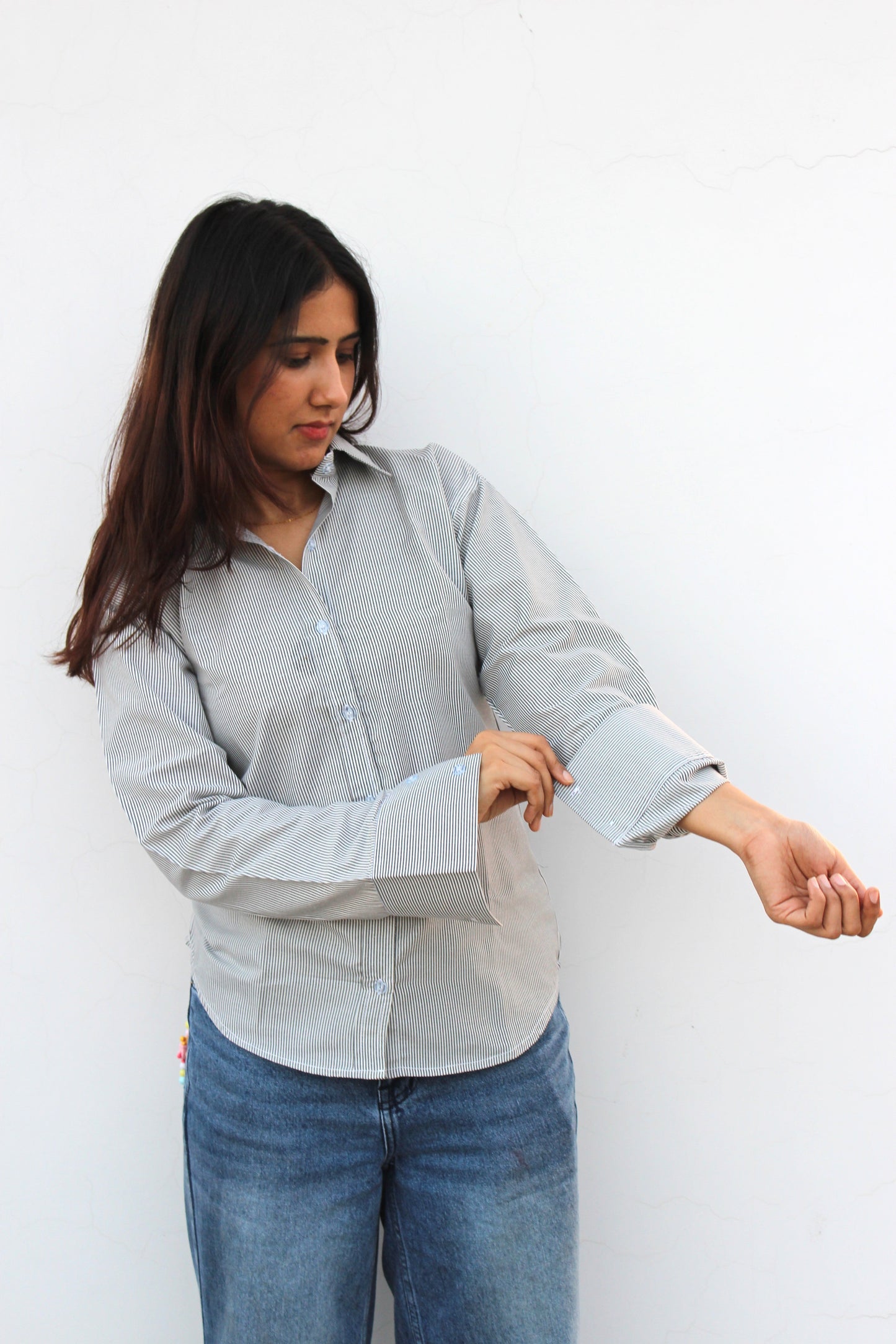 Darla Striped Shirt - Soft Smoke