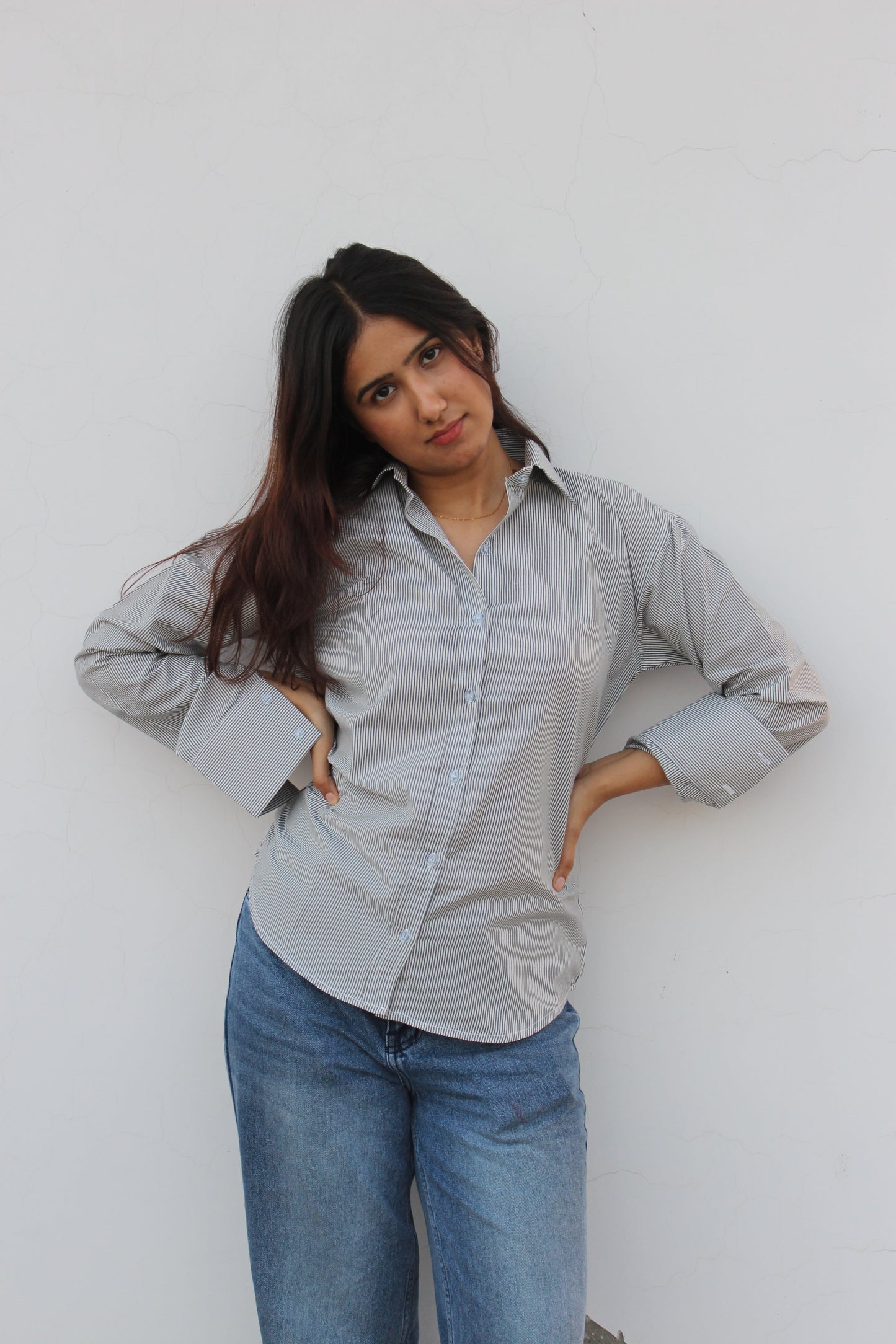 Darla Striped Shirt - Soft Smoke