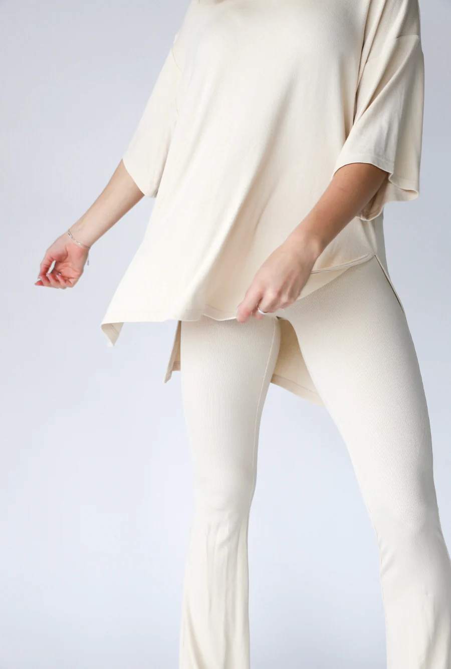 7MNST Cozy Chic Long Pant Set Oatmeal